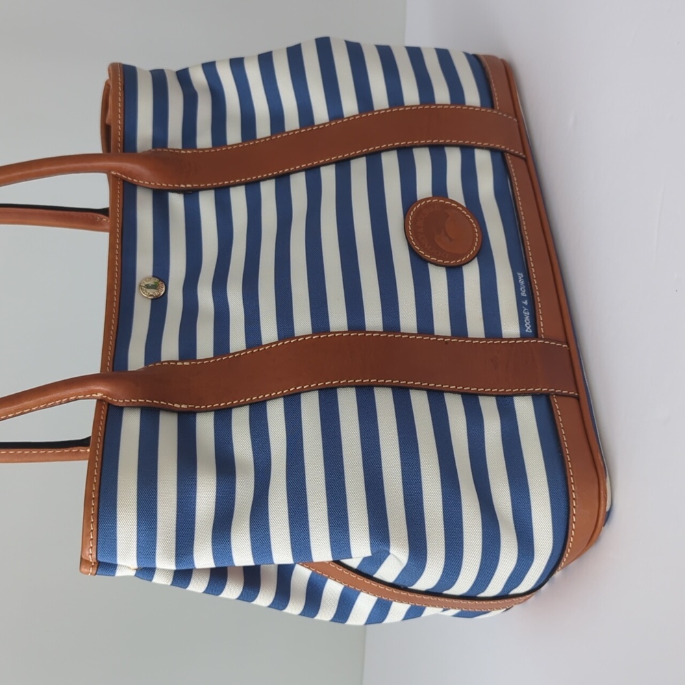 Dooney Bourke Sullivan Layla Tote Bag Midnight Blue White Stripe - Picture 8 of 12